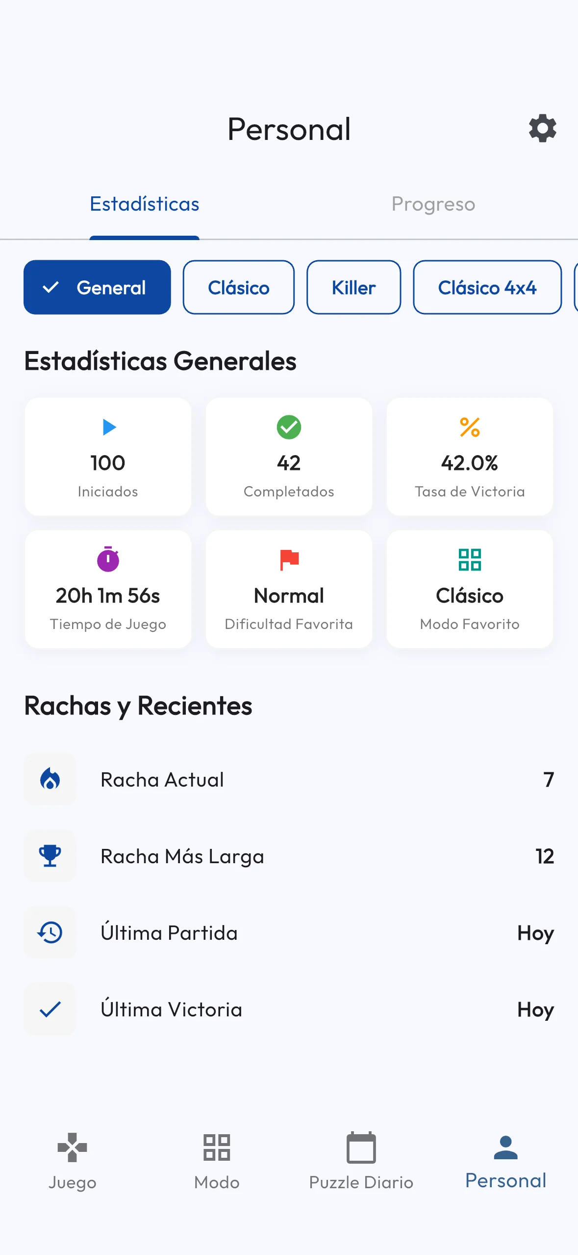 Rastrea Tu Progreso y Estadísticas Rastrea Tu Progreso y Estadísticas