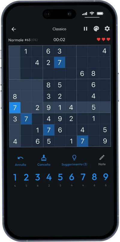 Modalità Sudoku Classico Modalità Sudoku Classico