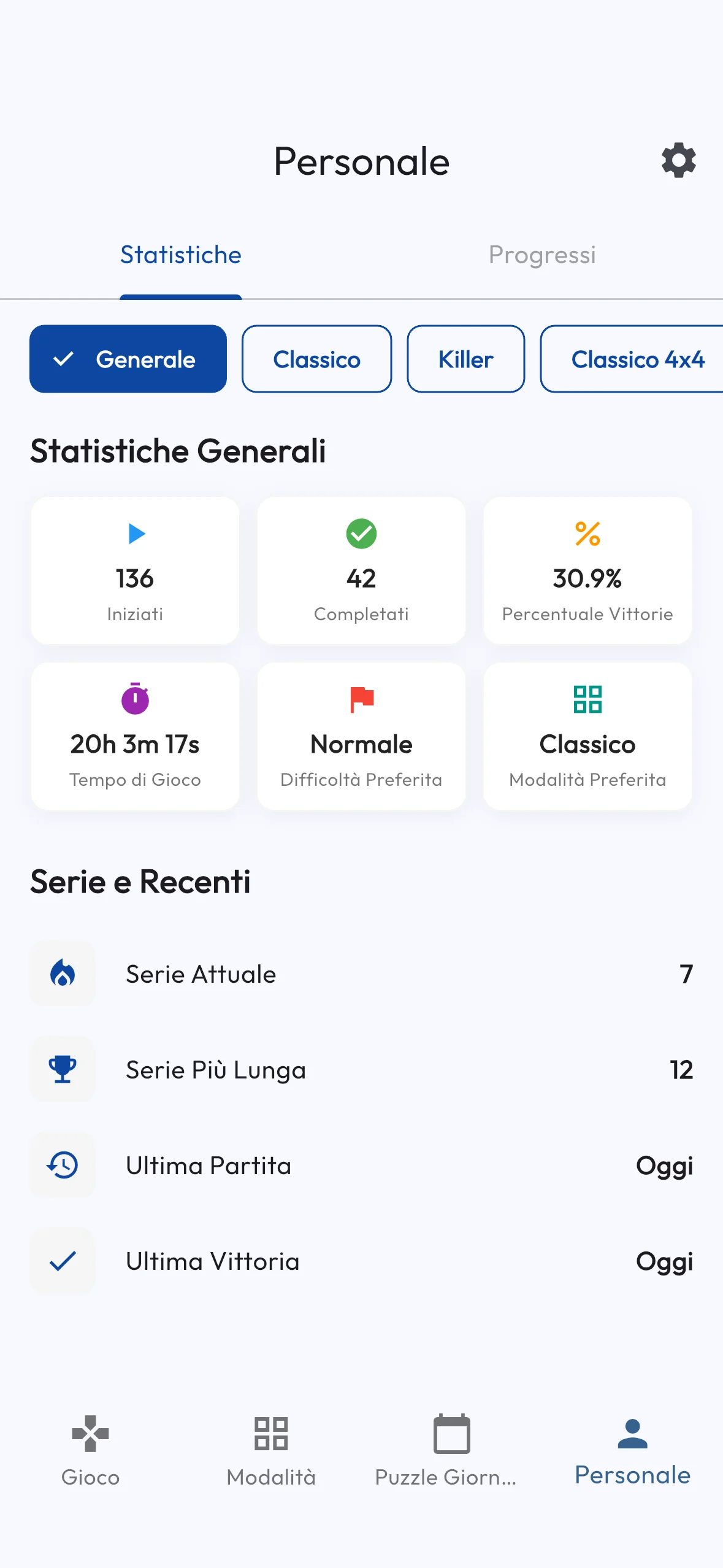 Traccia i Tuoi Progressi e Statistiche Traccia i Tuoi Progressi e Statistiche